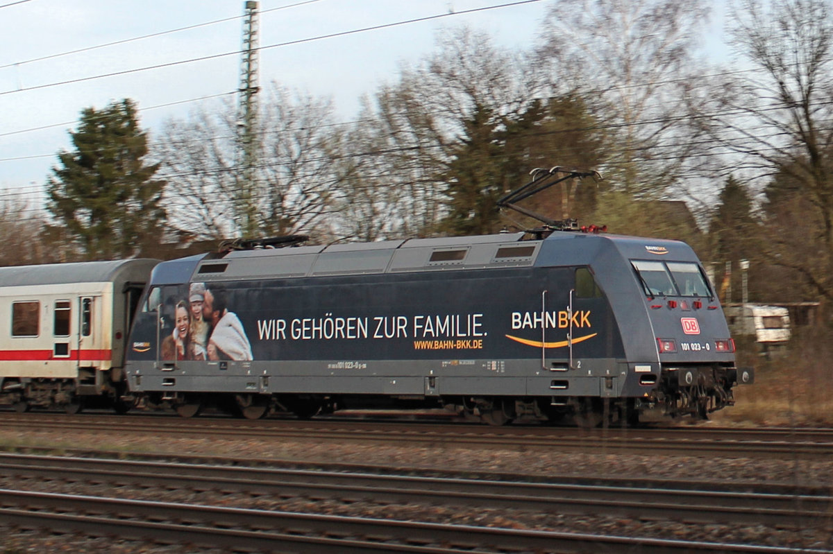 101 023-0 auf den Weg nach Hamburg. Tostedt den 31.03.2017