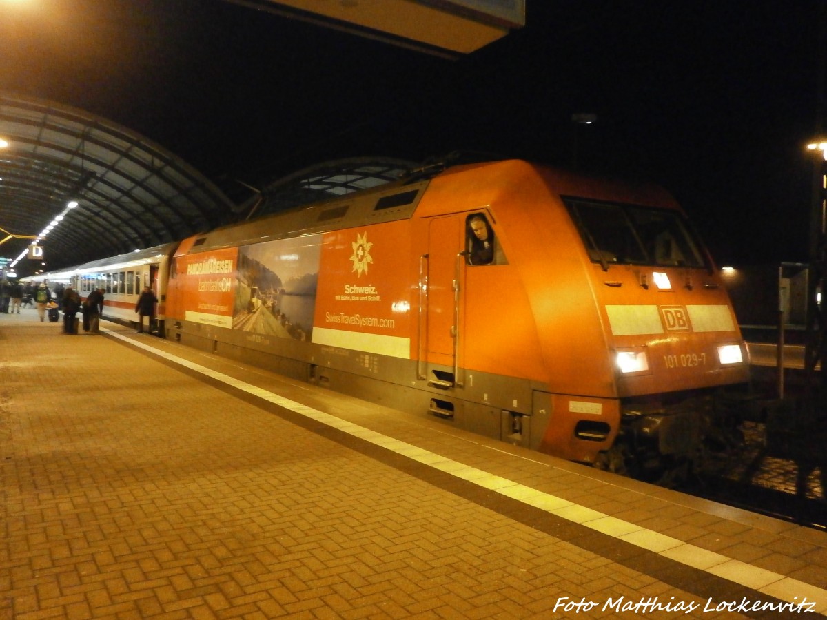 101 029-7 im Bahnhof Halle (Saale) Hbf am 4.1.15