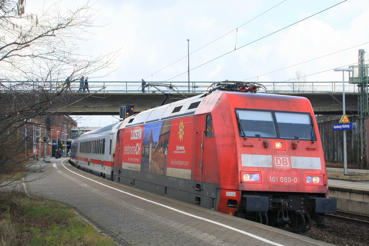 101 080 mit IC 2311 am 25.02.2015 in Hamburg-Harburg