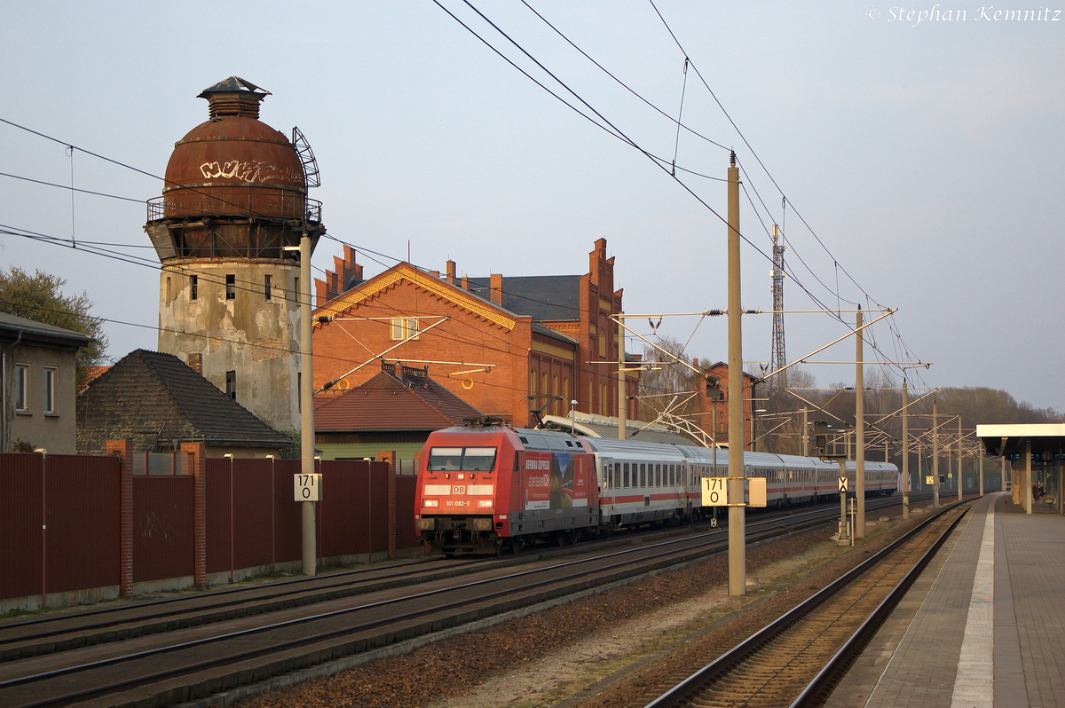 101 092-5  Bernina Express  mit dem IC 1929 von Berlin Südkreuz nach Köln Hbf in Rathenow. 30.03.2014