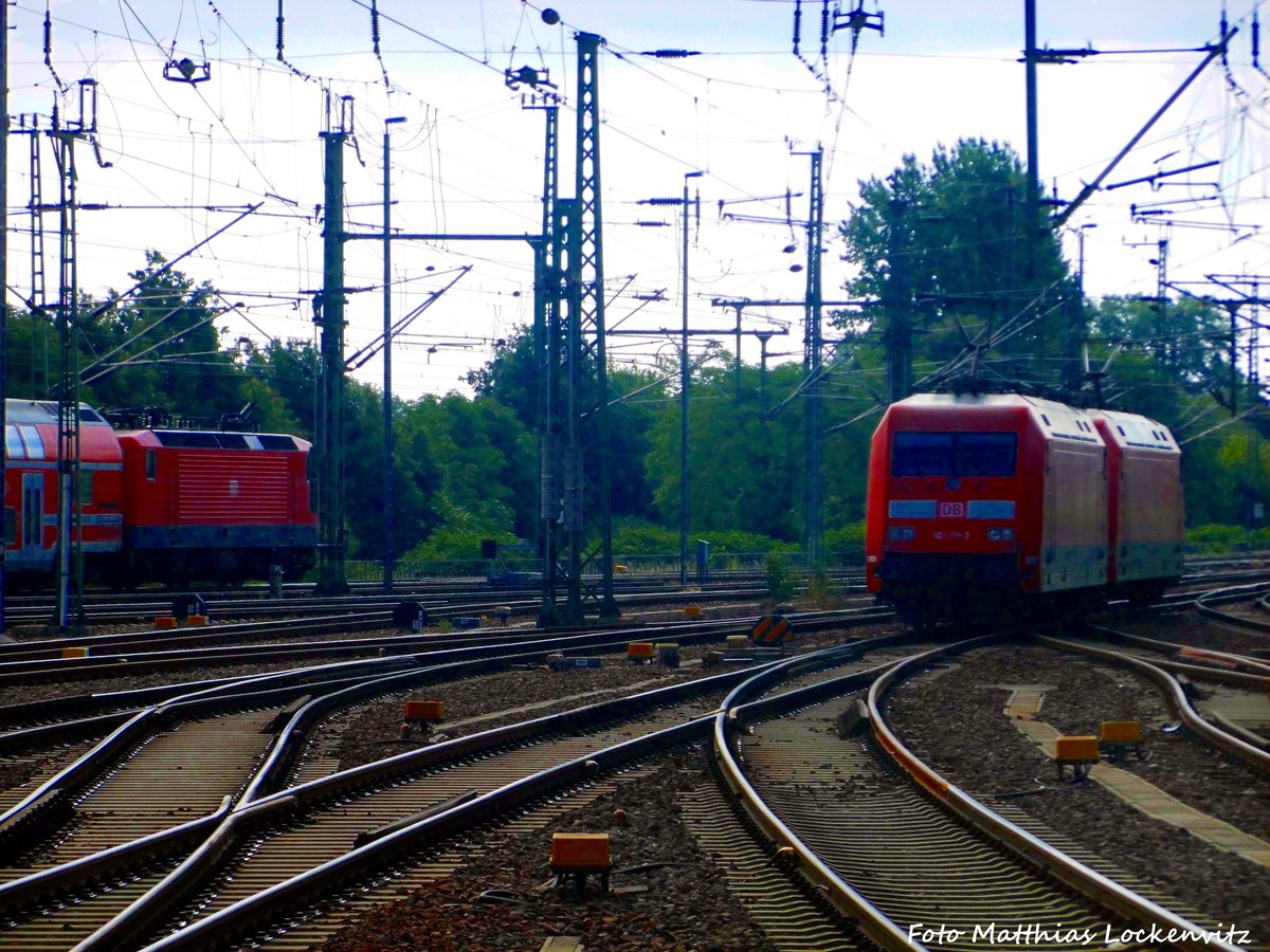 101 111 und 101 XXX auf Rangierfahrt im Dresdener Hauptbahnhof am 2.7.16