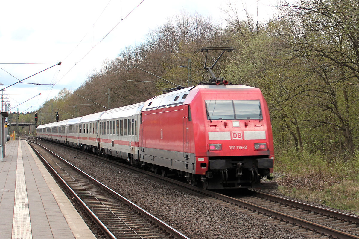 101 116-2 auf den Weg nach Hamburg. Lauenbrück den 16.04.2017