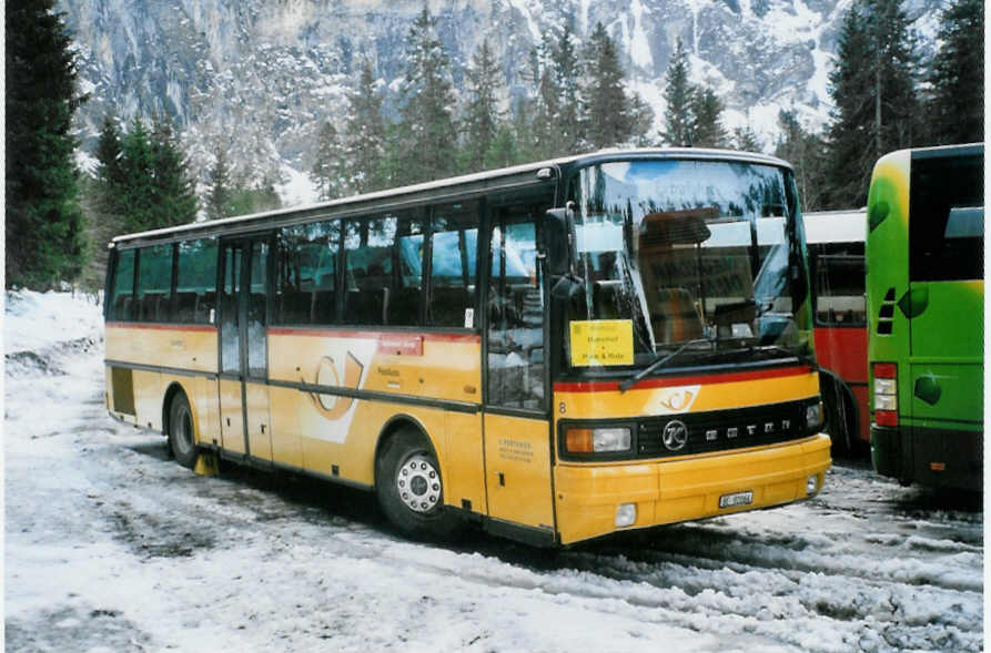 (103'107) - Portenier, Adelboden - Nr. 8/BE 92'064 - Setra (ex Geiger, Adelboden Nr. 8; ex P 25'053) am 6. Januar 2008 in Adelboden, Unter dem Birg