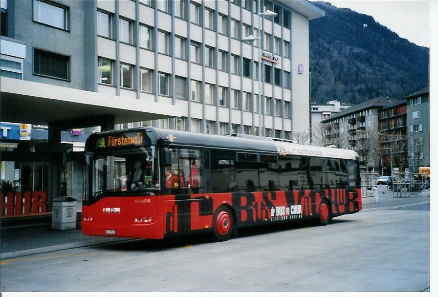 (103'933) - SBC Chur - Nr. 6/GR 97'506 - Solaris am 4. Februar 2008 beim Bahnhof Chur