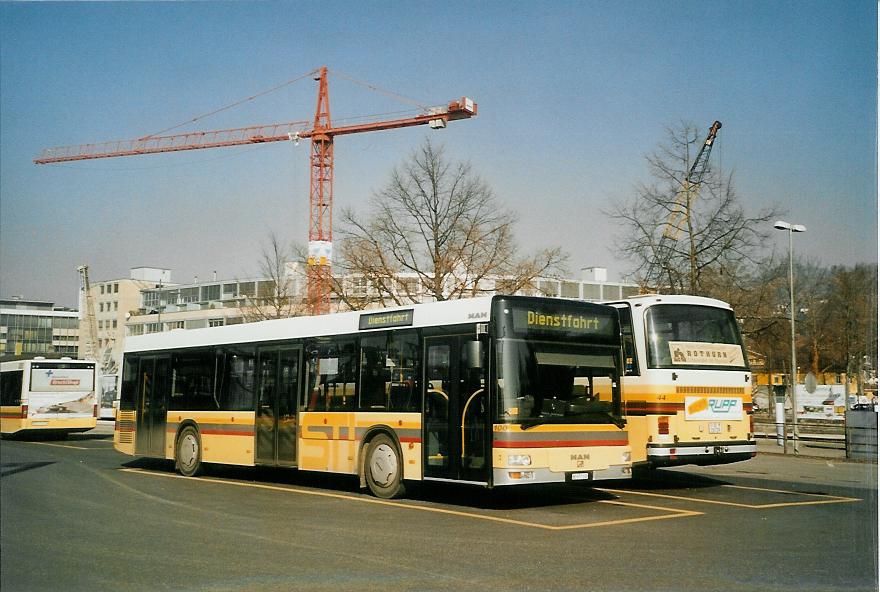 (104'206) - STI Thun - Nr. 100/BE 577'100 - MAN am 15. Februar 2008 beim Bahnhof Thun (prov. Haltestelle)