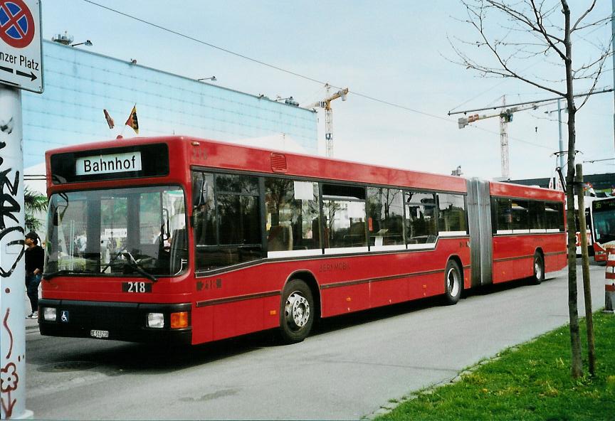 (106'832) - Bernmobil, Bern - Nr. 218/BE 513'218 - MAN am 27. April 2008 in Bern, Guisanplatz