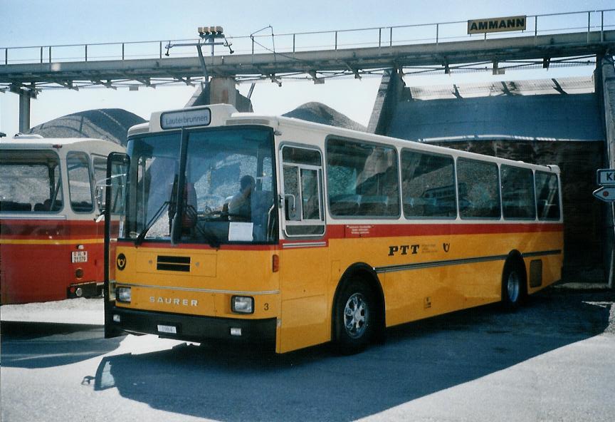 (110'712) - Kolb&Binggeli, Matten - Nr. 3 - Saurer/R&J (ex Schmocker, Stechelberg Nr. 3; ex Nr. 1; ex Gertsch, Stechelberg Nr. 1) am 30. August 2008 in Niederbipp, Saurertreffen