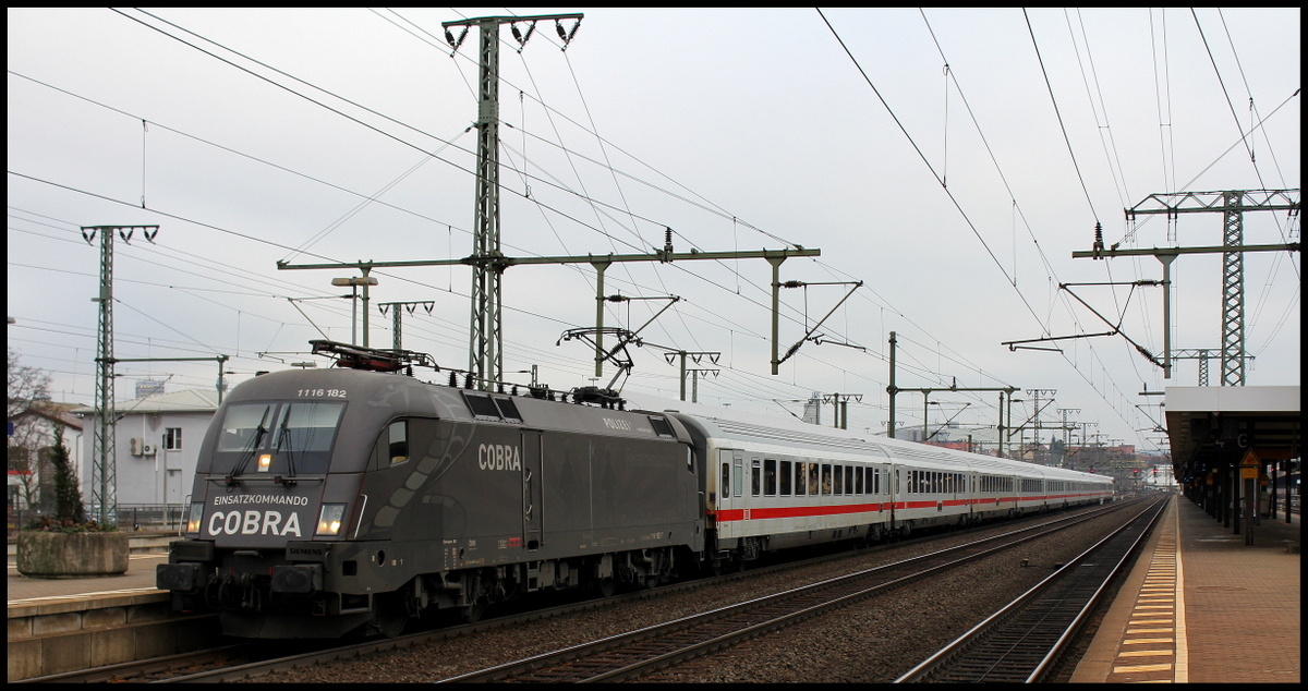 1116 182  Cobra  mit IC 2082 Königssee am 03.02.14 in Fulda