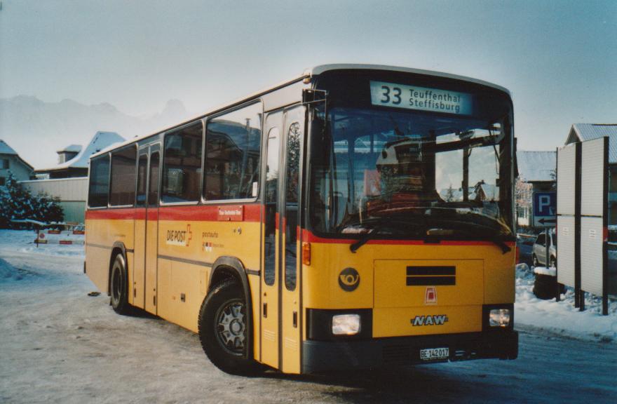 (112'909) - Moser, Teuffenthal - BE 142'017 - NAW/R&J (ex Burri, Teuffenthal) am 13. Dezember 2008 in Steffisburg, Ziegelei