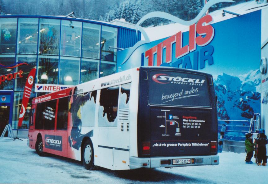 (113'406) - EAB Engelberg - OW 10'312 - Den Oudsten (ex STI Thun Nr. 8; ex TSG Blumenstein Nr. 8) am 26. Dezember 2008 in Engelberg, Talstation Titlisbahnen