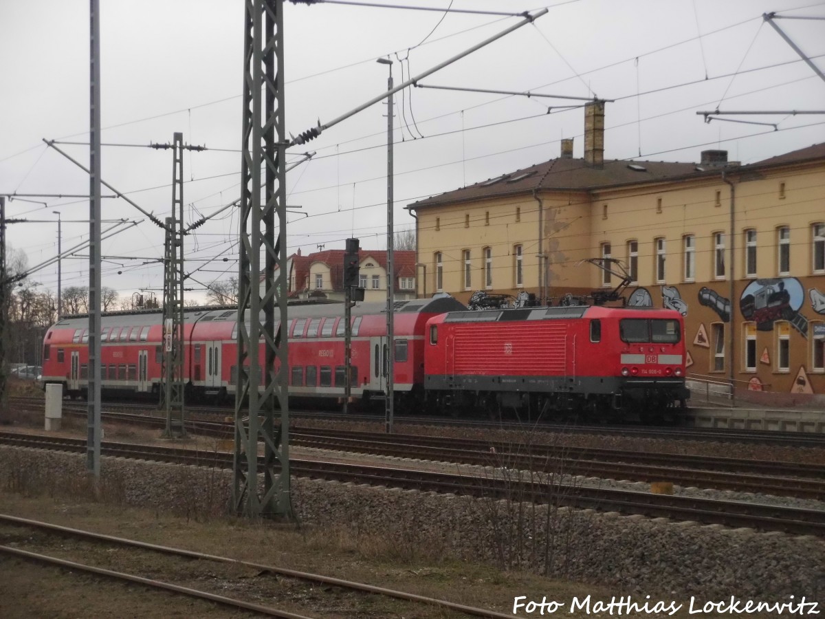 114 006 im Bahnhof Delitzsch unt Bf am 15.2.16