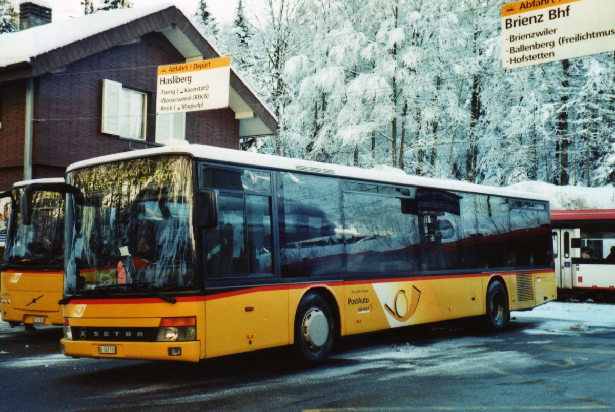 (114'118) - Flck, Brienz - Nr. 3/BE 568'700 - Setra (ex AVBB Schwanden) am 22. Januar 2009 auf dem Brnigpass