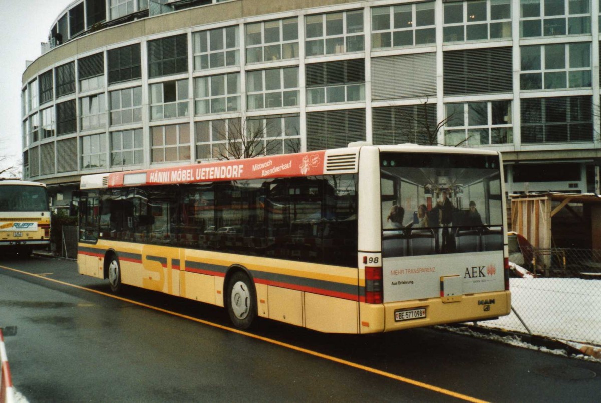 (114'622) - STI Thun - Nr. 98/BE 577'098 - MAN am 23. Februar 2009 bei der Schifflndte Thun