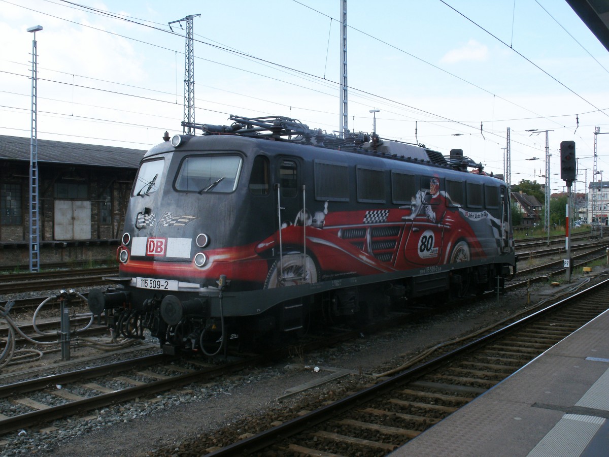 115 509-2 abgebgelt,am 21.August 2013,in Stralsund.