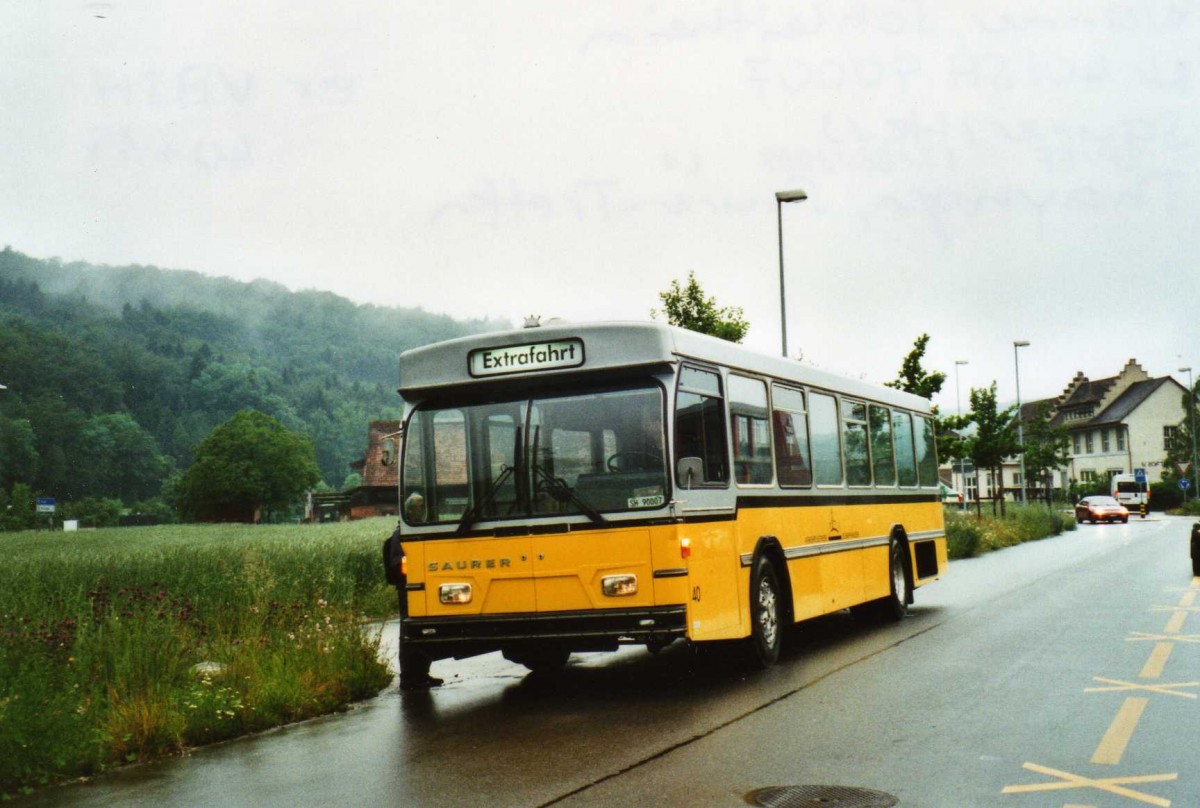 (117'132) - Wanner, Schleitheim - Nr. 40/SH 90'007 - Saurer/Hess (ex Ruklic, Schaffhausen; ex VBSH Schaffhausen Nr. 40; ex VBSH Schaffhausen Nr. 19) am 6. Juni 2009 in Thayngen, Saurertreffen