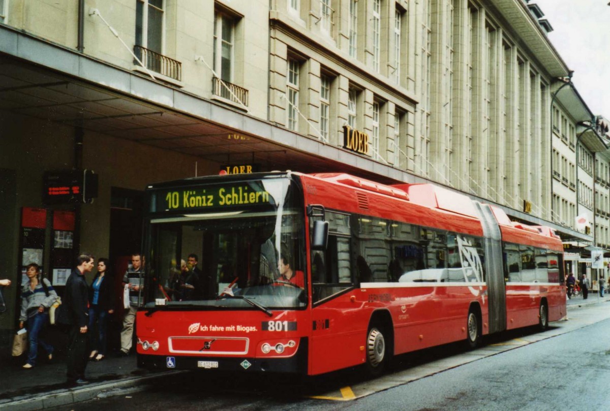 (117'518) - Bernmobil, Bern - Nr. 801/BE 612'801 - Volvo am 8. Juni 2009 beim Bahnhof Bern