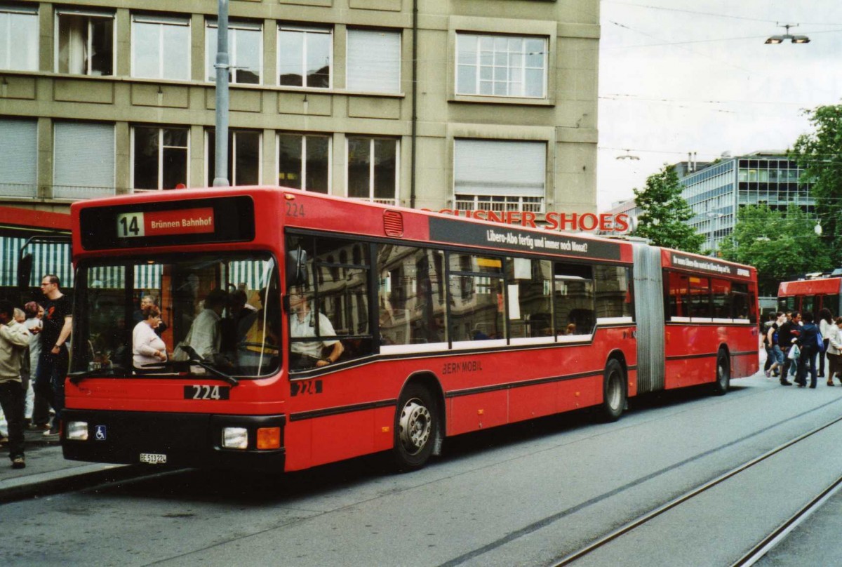 (117'520) - Bernmobil, Bern - Nr. 224/BE 513'224 - MAN am 8. Juni 2009 beim Bahnhof Bern