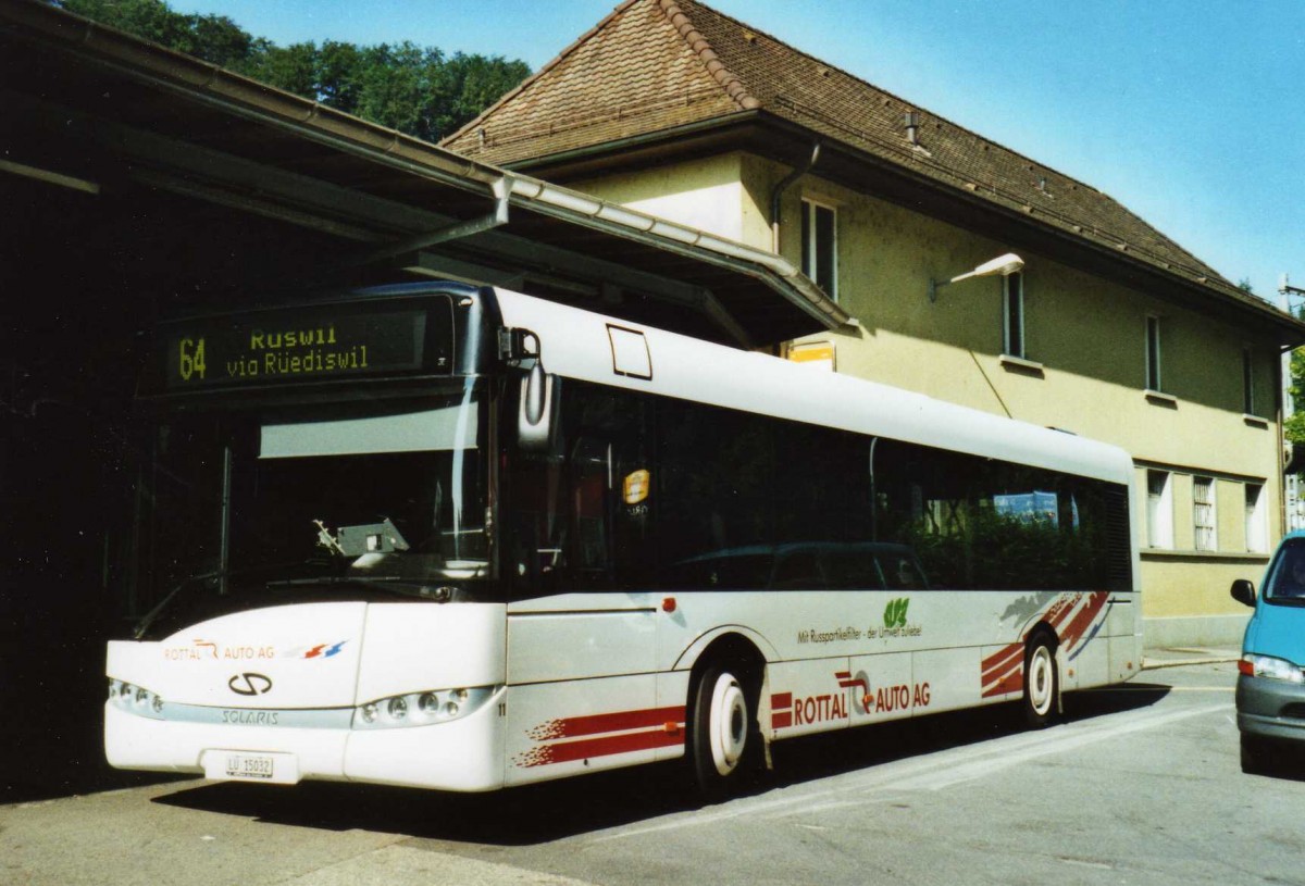 (117'914) - ARAG Ruswil - Nr. 11/LU 15'032 - Solaris am 4. Juli 2009 beim Bahnhof Wolhusen