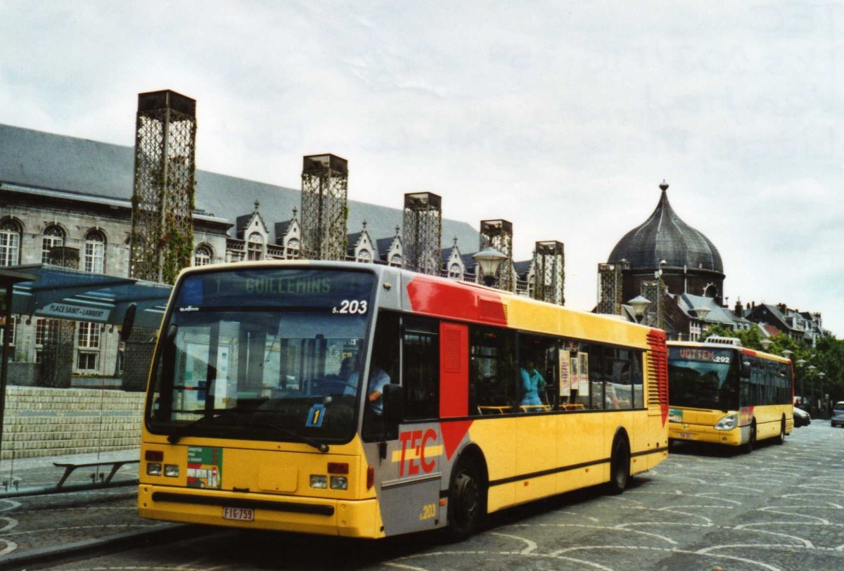 (118'717) - TEC Lige - Nr. 5.203 - Van Hool am 8. Juli 2009 in Lige, Place Saint-Laurent