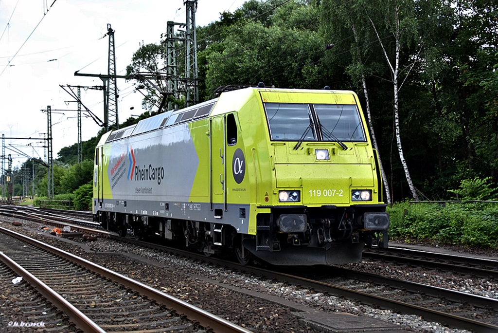 119 007-2 fuhr solo durch hh-harburg,18.06.16