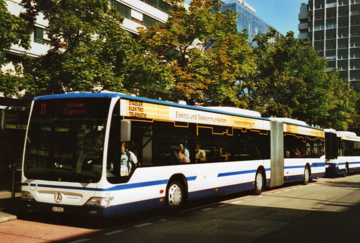 (119'735) - ZVB Zug - Nr. 53/ZG 72'153 - Mercedes am 15. August 2009 in Zug, Metalli