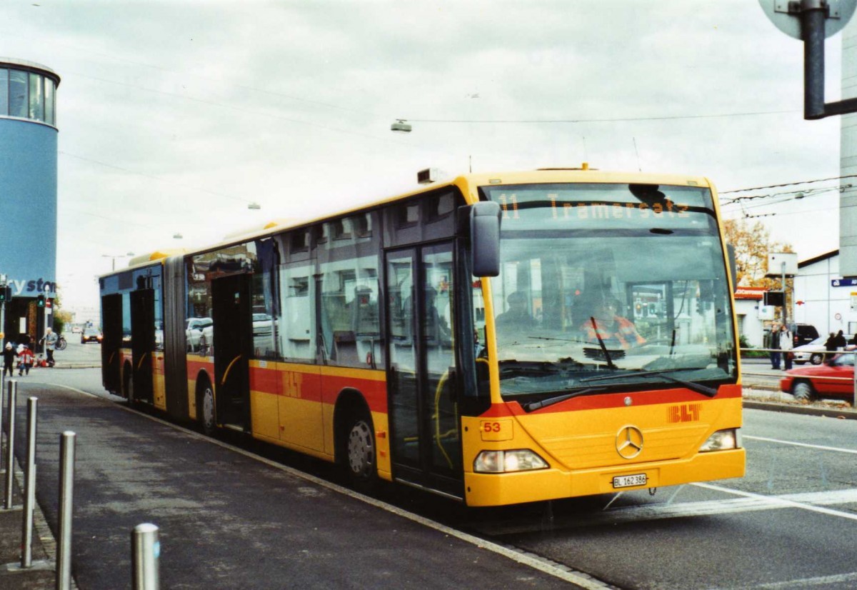 (122'128) - BLT Oberwil - Nr. 53/BL 162'386 - Mercedes (ex TPL Lugano Nr. 26) am 17. November 2009 in Basel, Dreispitz