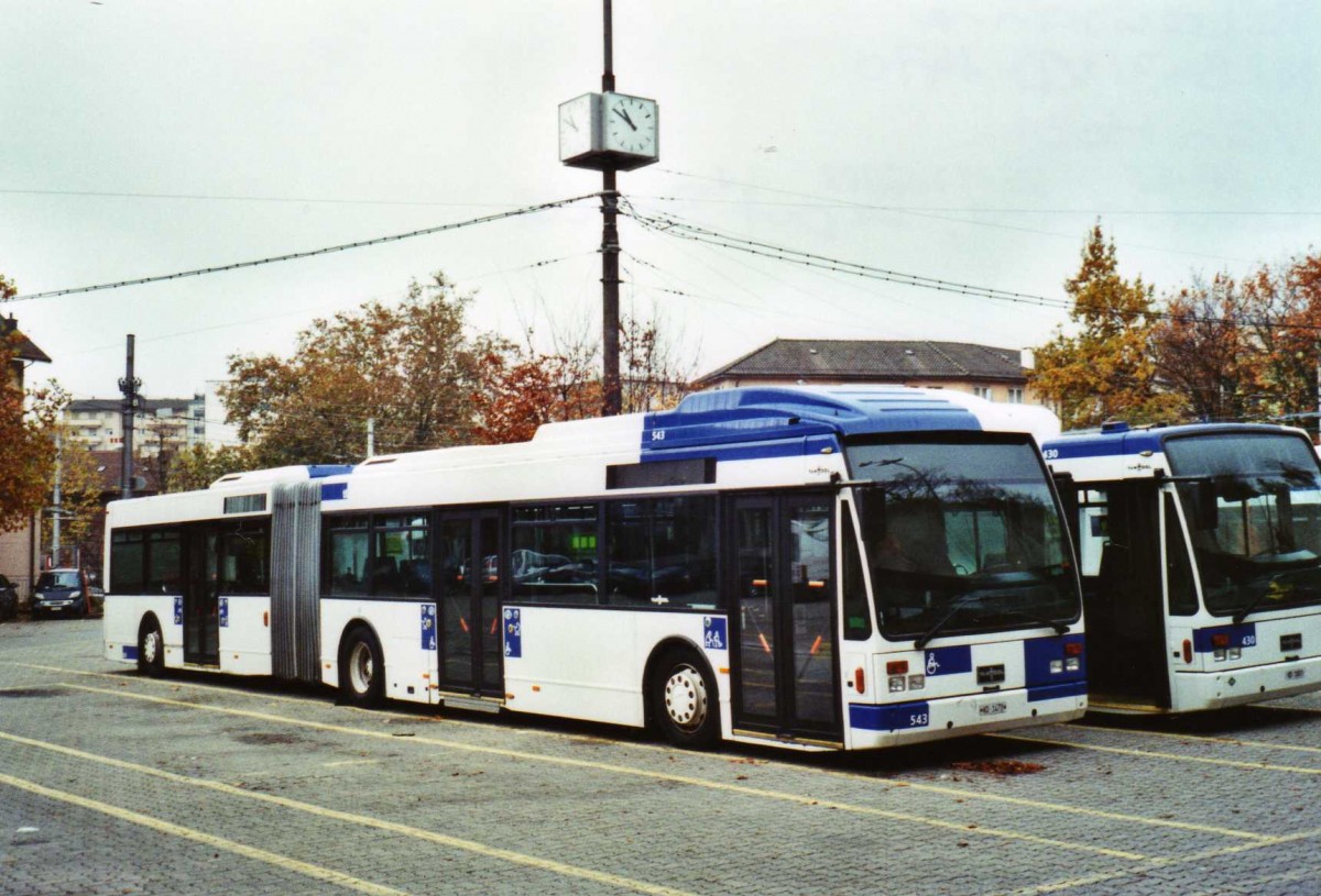 (122'302) - TL Lausanne - Nr. 543/VD 1470 - Van Hool am 19. November 2009 in Lausanne, Dpt Borde