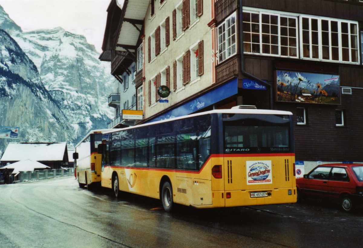 (123'137) - Schmocker, Stechelberg - Nr. 5/BE 657'457 - Mercedes (ex PostAuto Nordschweiz; ex P 25'227) am 22. Dezember 2009 in Lauterbrunnen, Postautostation