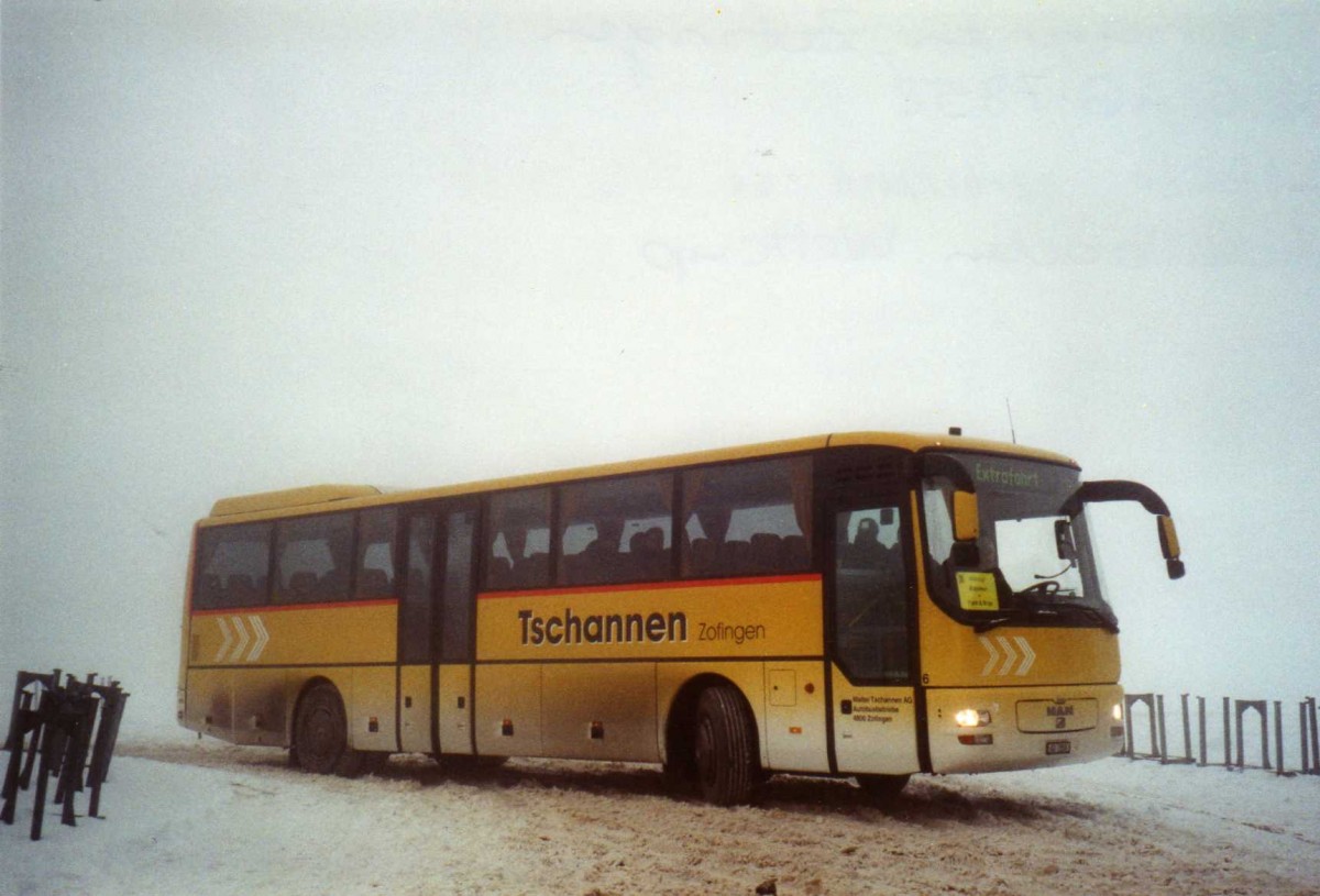 (123'925) - Tschannen, Zofingen - Nr. 6/AG 7858 - MAN (ex STI Thun Nr. 39) am 9. Januar 2010 in Adelboden, Weltcup