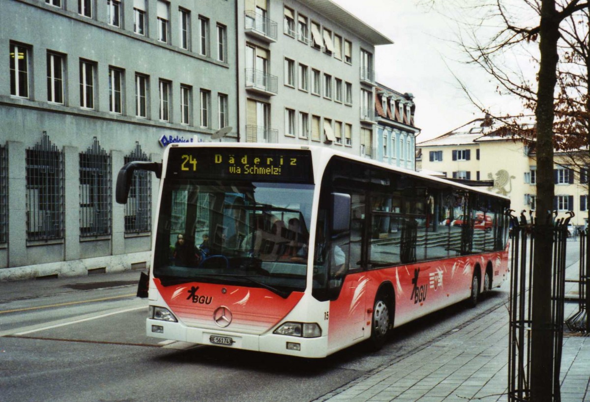 (124'408) - BGU Grenchen - Nr. 15/BE 561'743 - Mercedes am 15. Februar 2010 in Grenchen, Postplatz