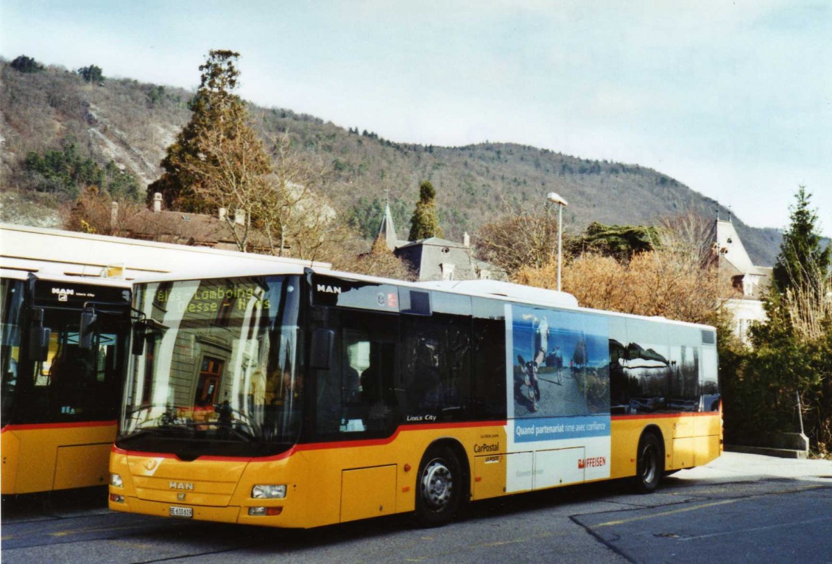 (125'208) - Funi-Car, Biel - Nr. 19/BE 610'619 - MAN am 22. Mrz 2010 in La Neuveville, Post