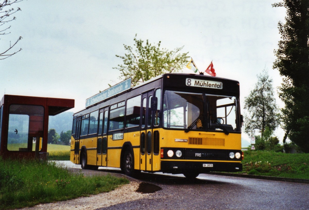 (126'217) - Ruklic, Schaffhausen - SH 39'570 - Scania/FHS (ex VBSH Schaffhausen Nr. 36; ex VBSH Schaffhausen Nr. 1) am 16. Mai 2010 in Schaffhausen, Im Freien