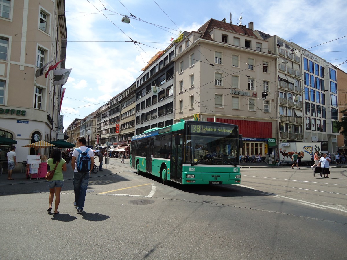 (127'694) - BVB Basel - Nr. 823/BS 2823 - MAN am 6. Juli 2010 in Basel, Claraplatz