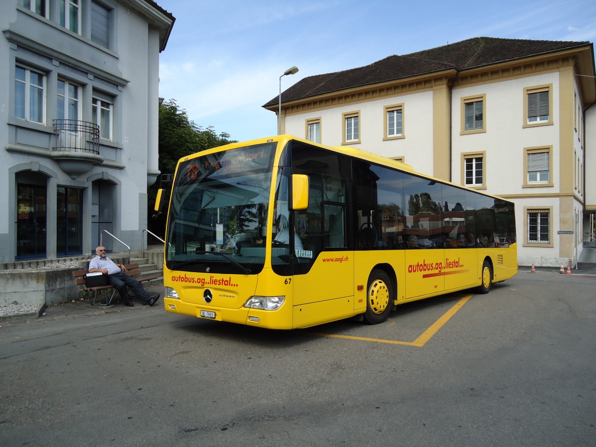 (127'721) - AAGL Liestal - Nr. 67/BL 7693 - Mercedes am 6. Juli 2010 beim Bahnhof Liestal