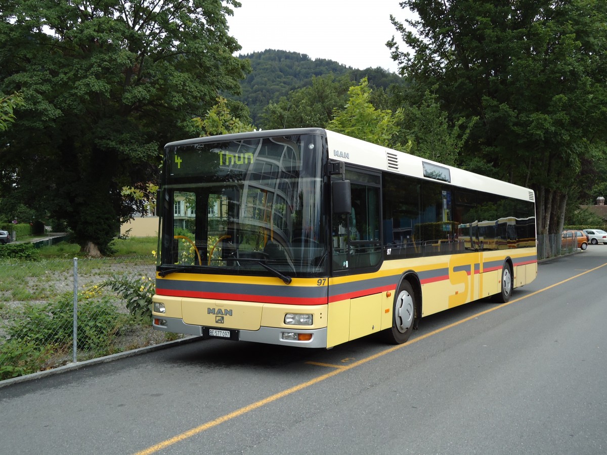 (128'009) - STI Thun - Nr. 97/BE 577'097 - MAN am 24. Juli 2010 bei der Schifflndte Thun