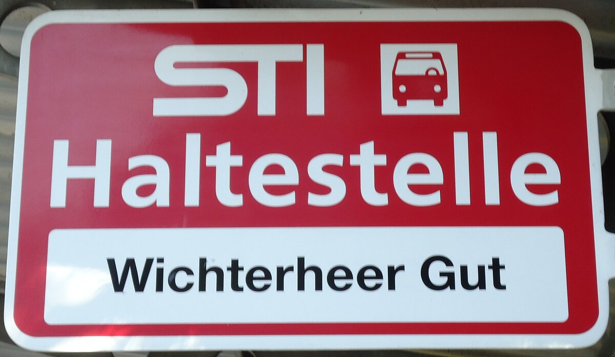 (128'222) - STI-Haltestellenschild - Oberhofen, Wichterheer Gut - am 1. August 2010