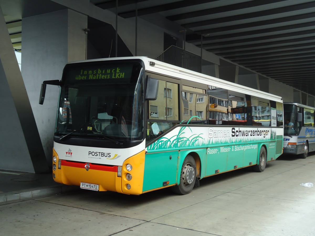 (128'628) - PostBus - PT 15'472 - Renault am 11. August 2010 beim Bahnhof Innsbruck