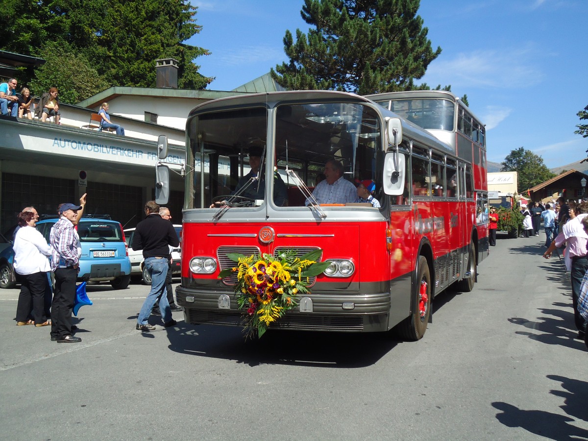 (129'423) - Huselmann, Bern - Nr. 26/BE 160 U - FBW/Vetter-R&J Anderthalbdecker (ex AFA Adelboden Nr. 9) am 5. September 2010 beim Autobahnhof Adelboden