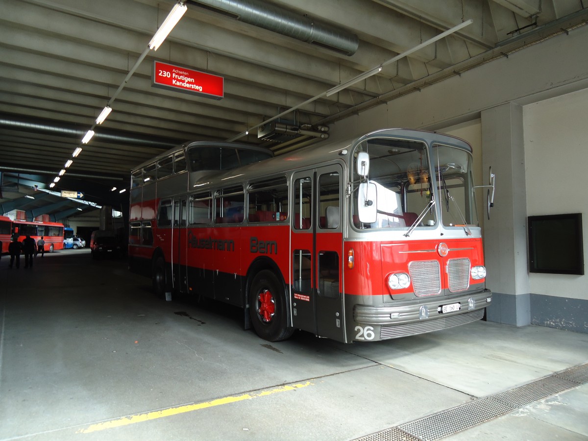 (129'508) - Huselmann, Bern - Nr. 26/BE 160 U - FBW/Vetter-R&J Anderthalbdecker (ex AFA Adelboden Nr. 9) am 5. September 2010 im Autobahnhof Adelboden