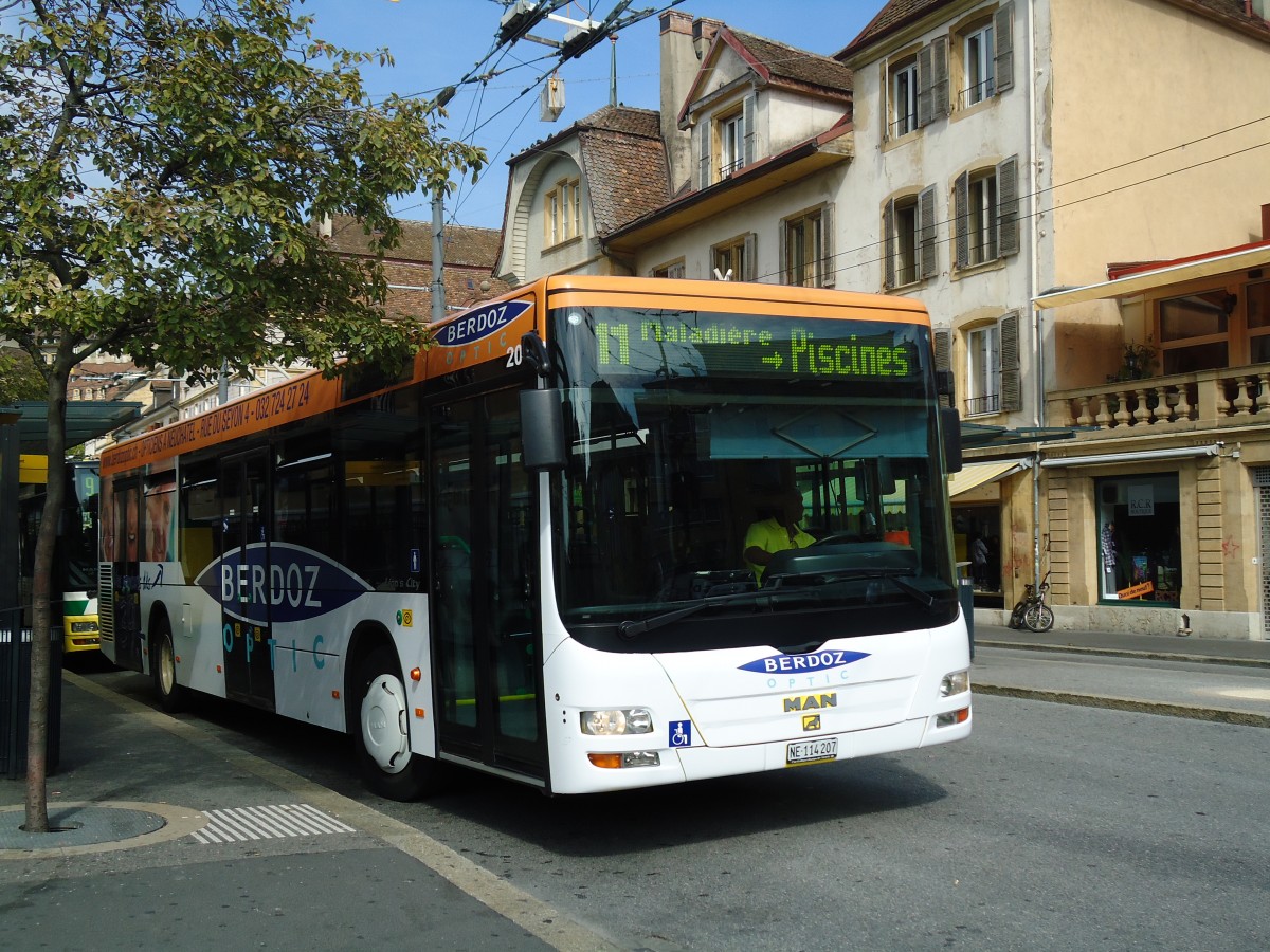 (129'538) - TN Neuchtel - Nr. 207/NE 114'207 - MAN am 6. September 2010 in Neuchtel, Place Pury