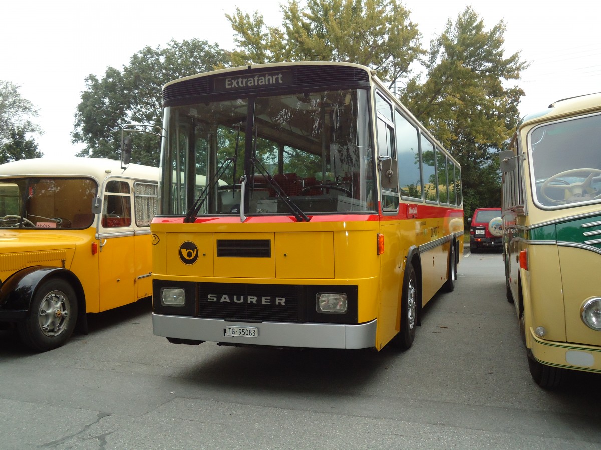 (129'786) - Oldtimer Club Saurer, Arbon - TG 95'083 - Saurer/Tscher (ex Schwizer, Goldach Nr. 2) am 18. September 2010 in Chur, Obere Au