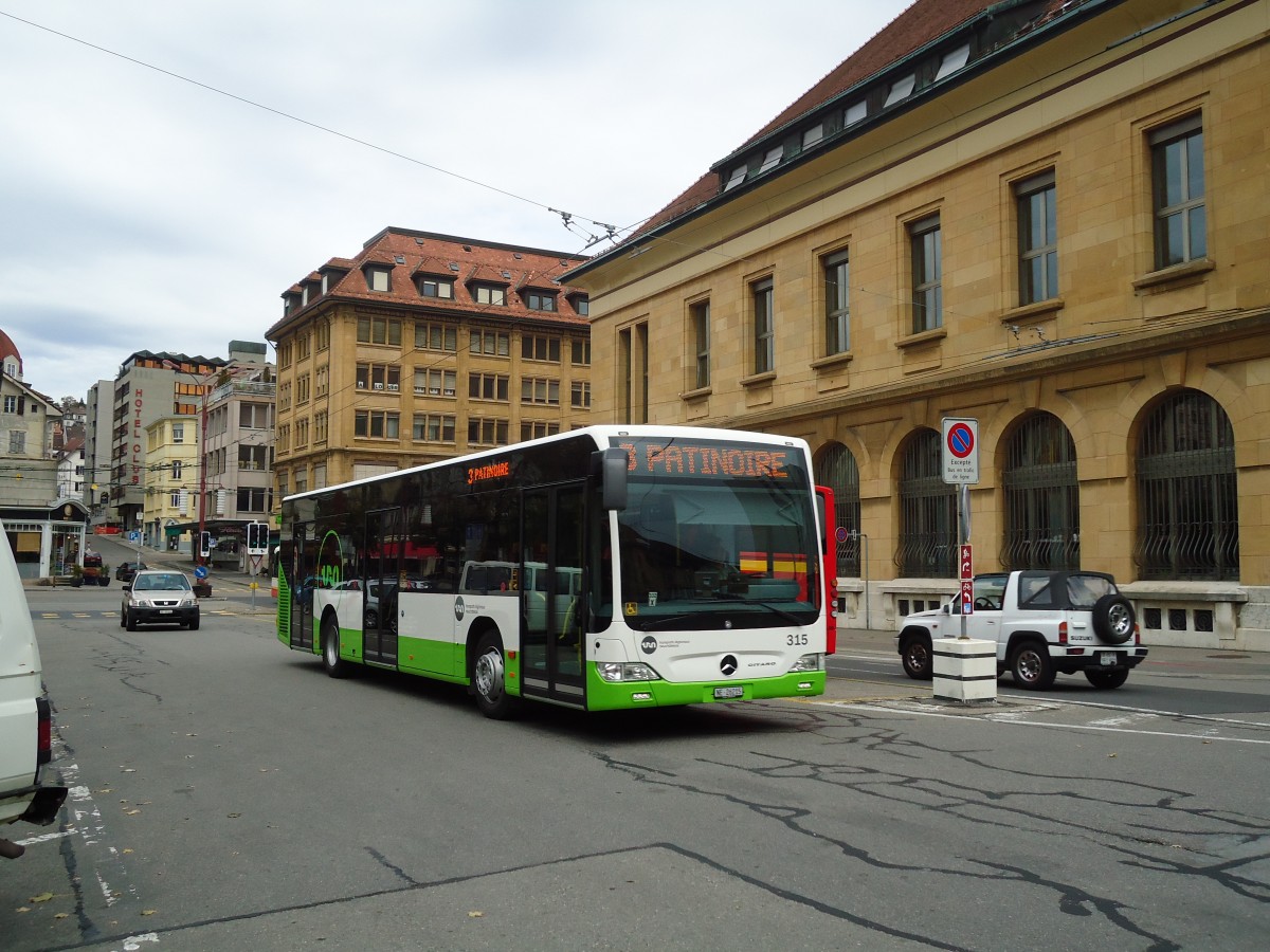 (130'179) - TRN La Chaux-de-Fonds - Nr. 315/NE 26'215 - Mercedes am 4. Oktober 2010 beim Bahnhof La Chaux-de-Fonds