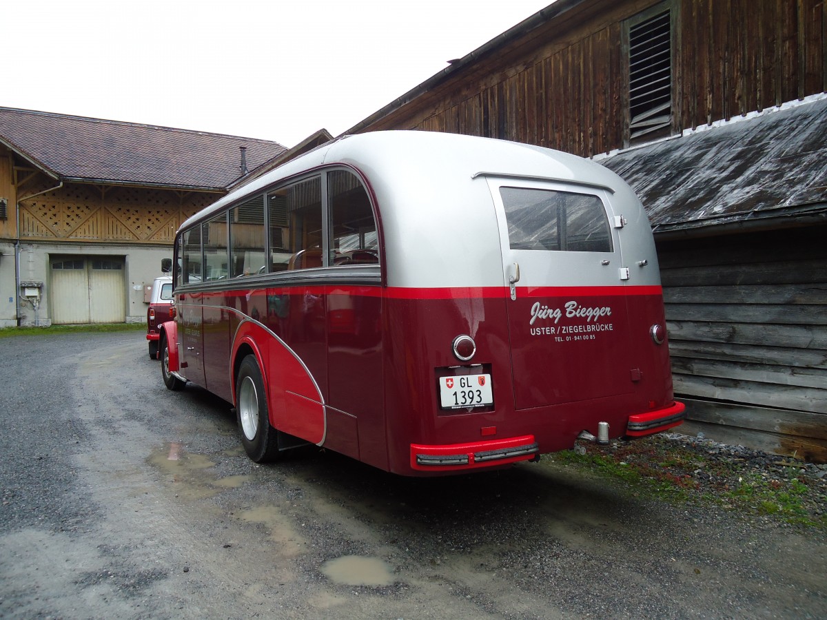 (130'791) - Biegger, Uster - Nr. 2/GL 1393 - Saurer/Lauber (ex Tlverbier, Verbier Nr. 2; ex Werkbus; ex Rey, Ayent) am 24. Oktober 2010 in Ziegelbrcke, Museum