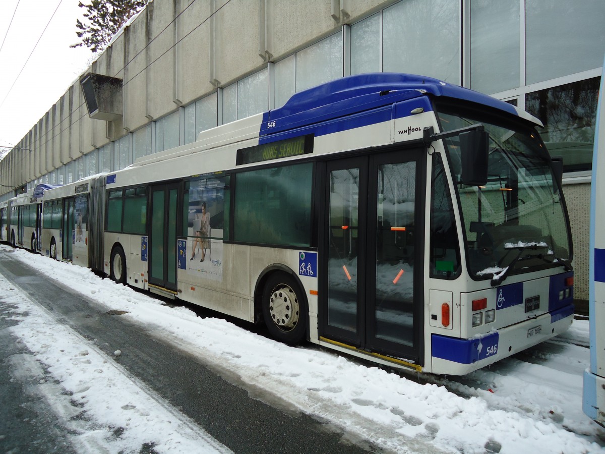 (131'214) - TL Lausanne - Nr. 546/VD 1653 - Van Hool am 5. Dezember 2010 in Lausanne, Dpt Borde