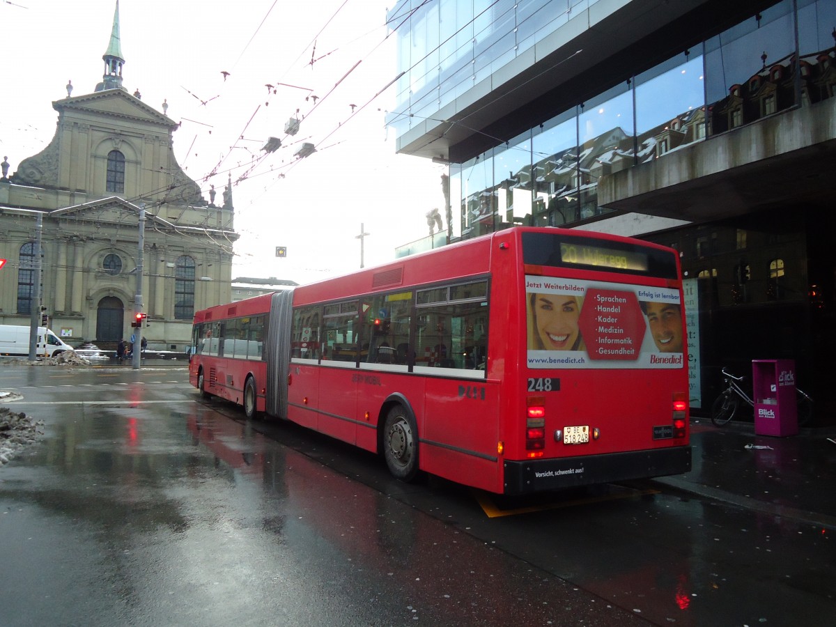 (131'392) - Bernmobil, Bern - Nr. 248/BE 518'248 - Van Hool am 7. Dezember 2010 beim Bahnhof Bern