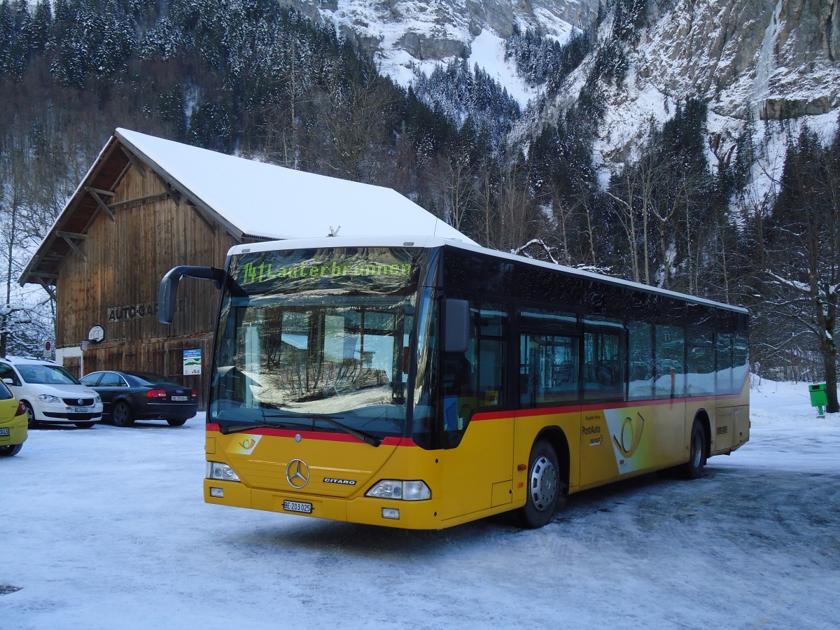 (131'832) - Schmocker, Stechelberg - Nr. 3/BE 203'025 - Mercedes am 30. Dezember 2010 in Stechelberg, Hotel