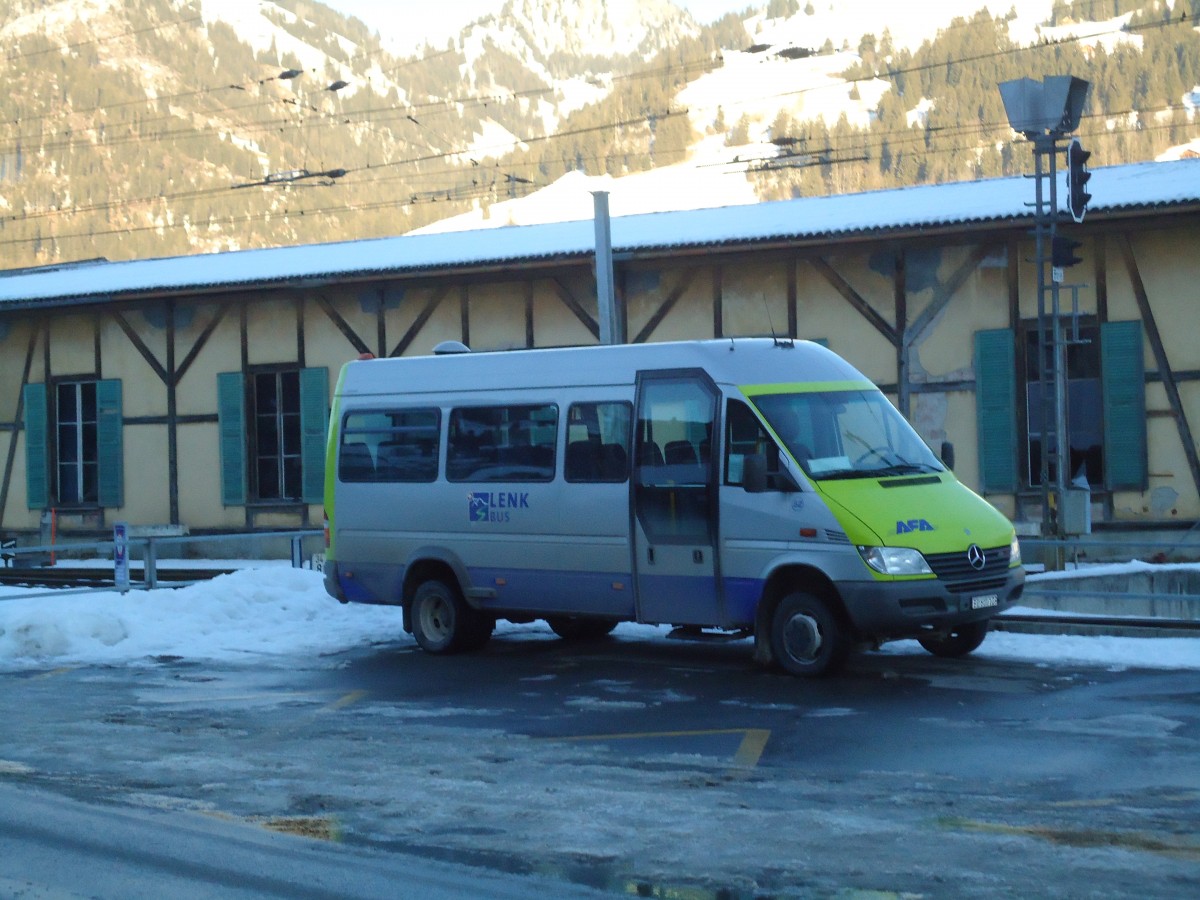 (131'926) - AFA Adelboden - Nr. 52/BE 611'129 - Mercedes (ex ABW Walenstadt) am 1. Januar 2011 beim Bahnhof Zweisimmen