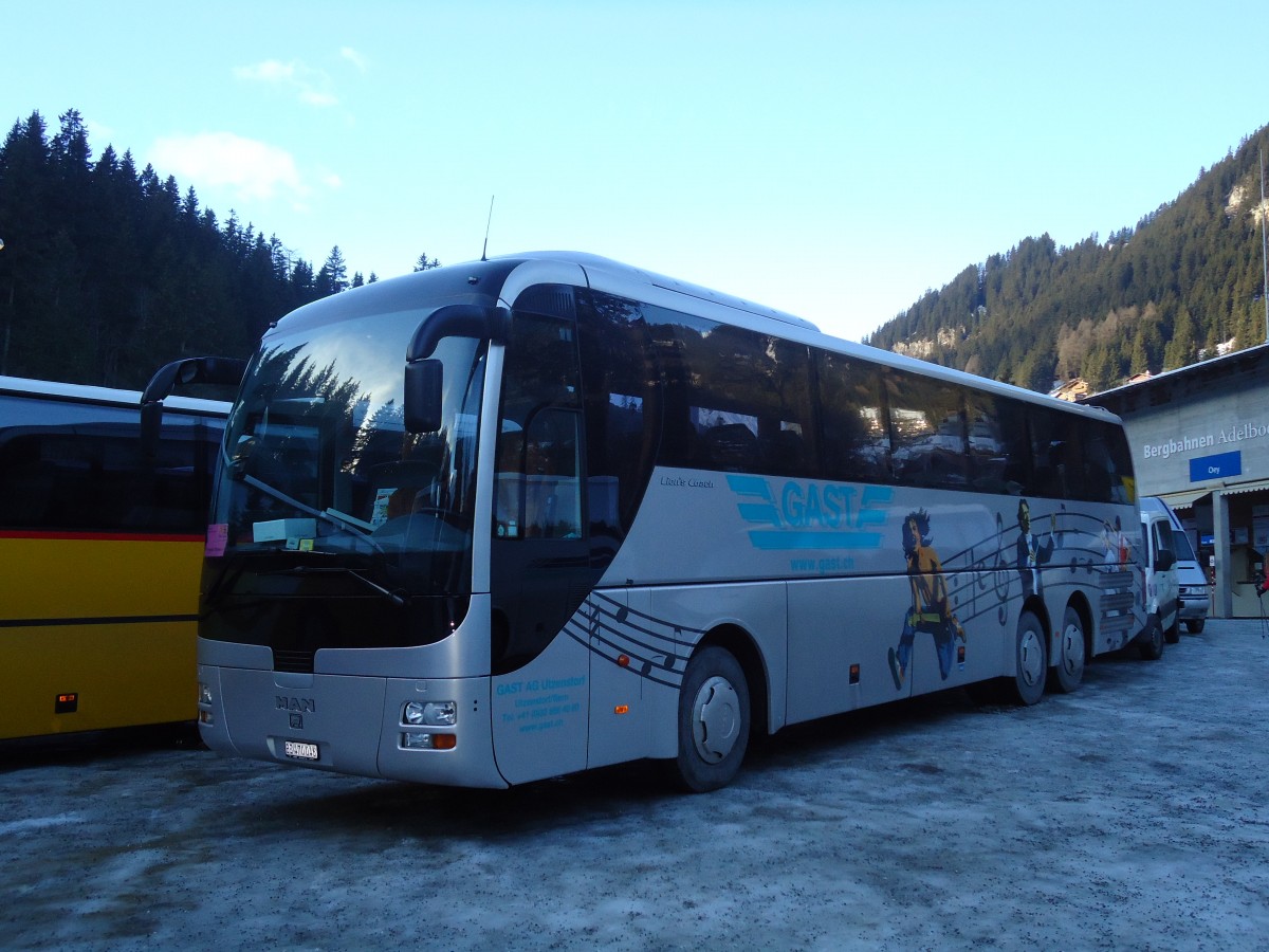 (131'990) - Gast, Utzenstorf - BE 470'046 - MAN am 8. Januar 2011 in Adelboden, ASB