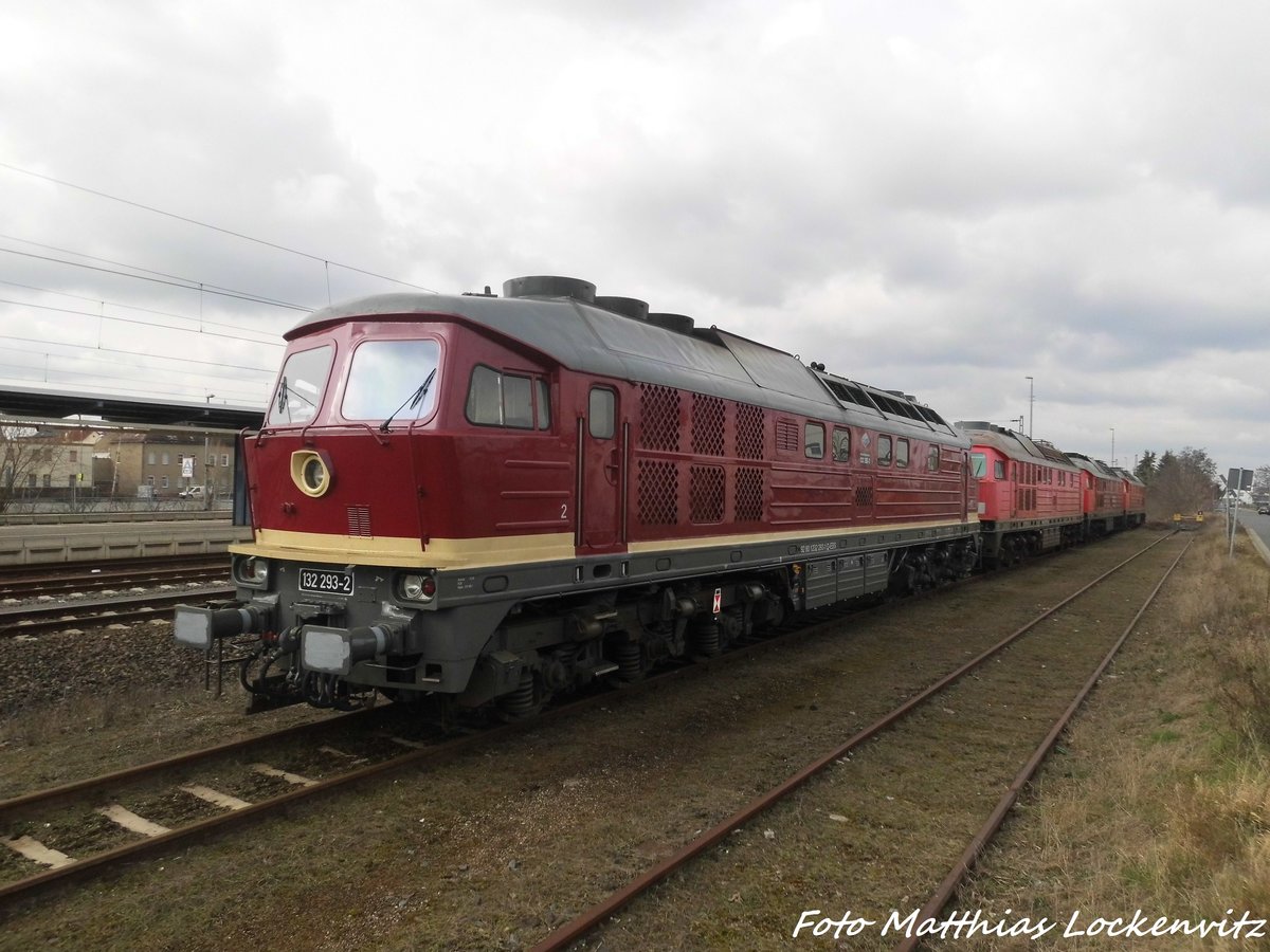 132 293 der EBS abgestellt in Delitzsch am 3.3.16