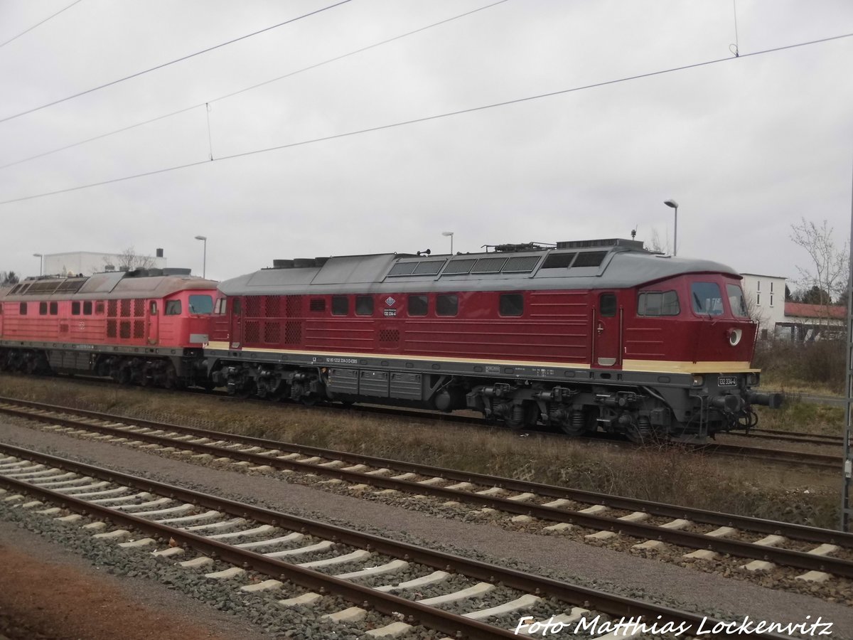 132 334 der EBS abgestellt in Delitzsch am 20.3.16